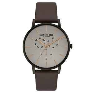 Kenneth Cole New York Herren-Armbanduhr Analog Quarz Leder KC50008002