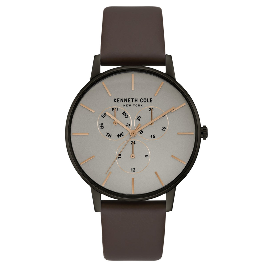 Kenneth Cole New York Herren-Armbanduhr Analog Quarz Leder KC50008002