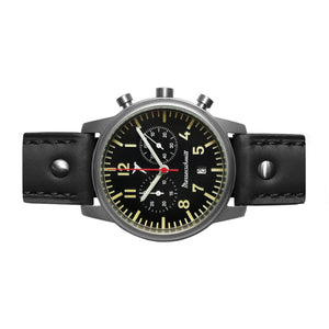Aristo Herren Messerschmitt Uhr Chronograph Fliegeruhr ME-4544-5021 Leder