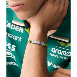 ASTON MARTIN Herren Armband Edelstahl Textil Grün AM FORMULA 1 MJFHF5BU2