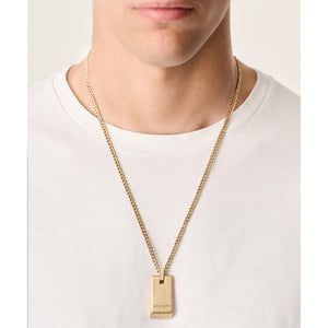 ASTON MARTIN Herren Halskette Edelstahl Anhänger gold AML ICON MJIBF5NU2