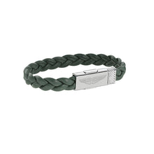 Laden Sie das Bild in den Galerie-Viewer, ASTON MARTIN Herren Armband Lederband grün Edelstahl AML THRILL MJITS6BL0