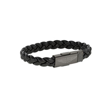 Laden Sie das Bild in den Galerie-Viewer, ASTON MARTIN Herren Armband Lederband schwarz Edelstahl AML THRILL MJITS6BL1