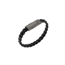 Laden Sie das Bild in den Galerie-Viewer, ASTON MARTIN Herren Armband Lederband schwarz Edelstahl AML THRILL MJITS6BM1