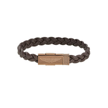 Laden Sie das Bild in den Galerie-Viewer, ASTON MARTIN Herren Armband Lederband braun Edelstahl AML THRILL MJITS6BM4