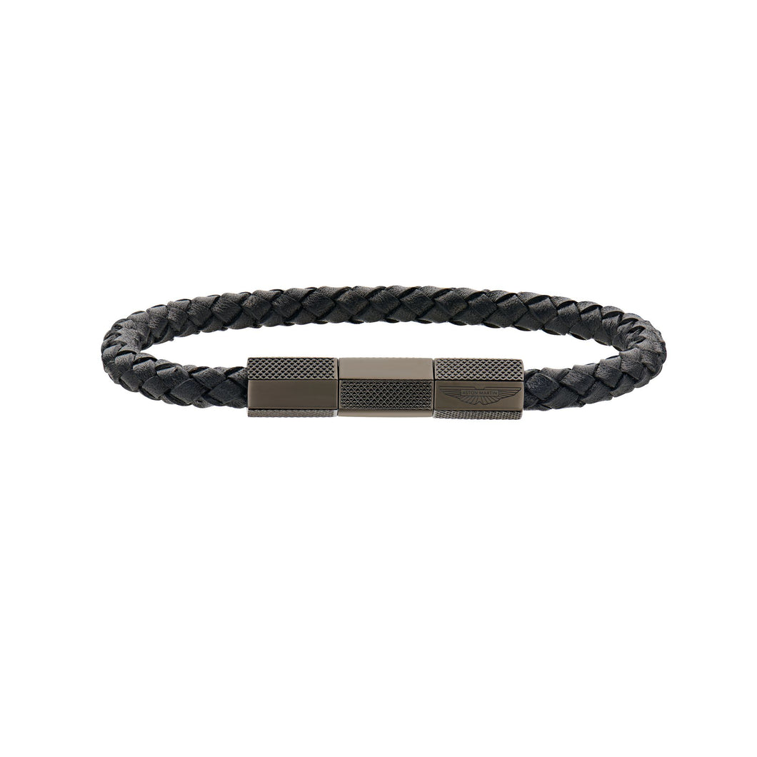 ASTON MARTIN Herren Armband Lederband Edelstahl AML THRILL MJRIF5BU1