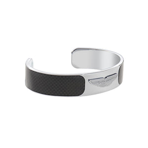 ASTON MARTIN Herren Armband Armreif Edelstahl silber Carbon AML ICON MJRTF5BL0