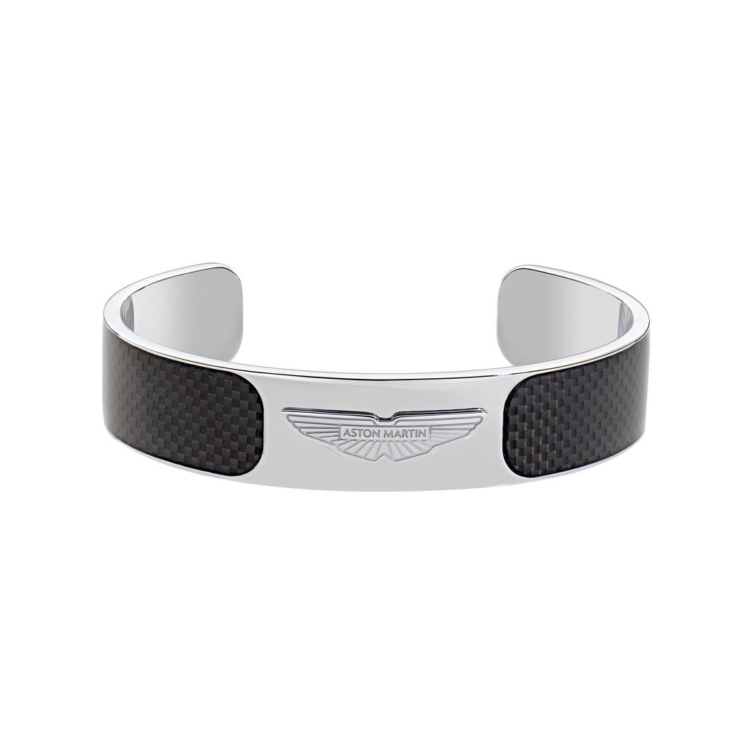 ASTON MARTIN Herren Armband Armreif Edelstahl silber Carbon AML ICON MJRTF5BM0