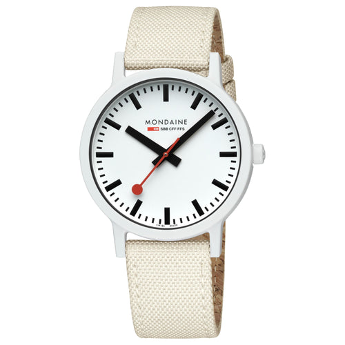 Mondaine Unisex Uhr Armbanduhr 41 mm MS1.41111.LT Essence Textil