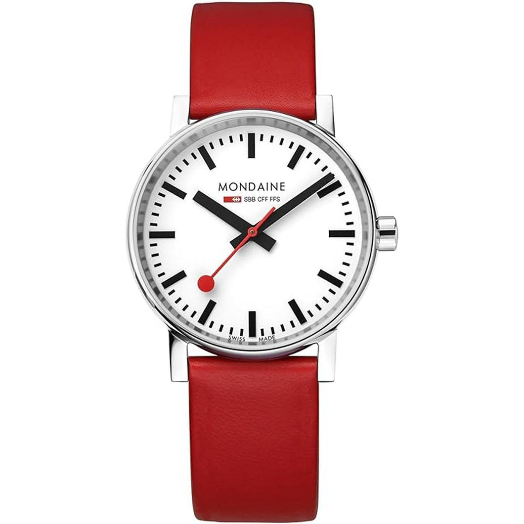 Mondaine Unisex Uhr Classic Armbanduhr 35 mm MSE.35110.LCV Leder