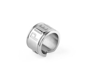 Philipp Plein Herren Ring Edelstahl silber PLEIN DOUBLE TAG PJ0AA10R