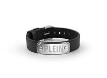 Laden Sie das Bild in den Galerie-Viewer, Philipp Plein Herren Armband Leder Edelstahl silber PLEIN DOUBLE TAG PJ0AA11BU