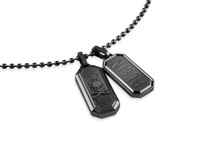 Philipp Plein Herren Kette Halskette Edelstahl IP Gun PLEIN DOUBLE TAG PJ0AA12NU