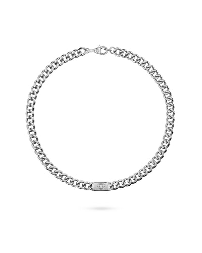 Philipp Plein Herren Kette Halskette Edelstahl silber PLEIN TAG PJ0AA14NU
