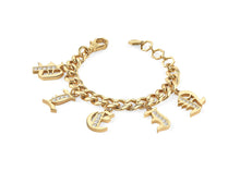 Laden Sie das Bild in den Galerie-Viewer, Philipp Plein Damen Armband Armkette Edelstahl IP Gold LETTERING PJ1AA21BU