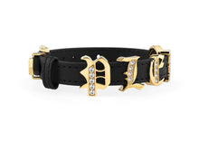 Laden Sie das Bild in den Galerie-Viewer, Philipp Plein Damen Armband Edelstahl IP Gold Leder LETTERING PJ1AA22BU