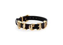 Laden Sie das Bild in den Galerie-Viewer, Philipp Plein Damen Armband Edelstahl IP Gold Leder LETTERING PJ1AA22BU-1