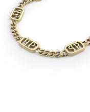 Laden Sie das Bild in den Galerie-Viewer, Philipp Plein Unisex Armkette Edelstahl IP Gold PLEIN LETTERING PJ1AA28BU