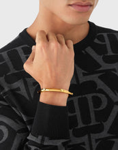 Laden Sie das Bild in den Galerie-Viewer, Philipp Plein Herren Armband Armreif Edelstahl IP Gold THE PLEIN CUFF PJ1EA02BL-1