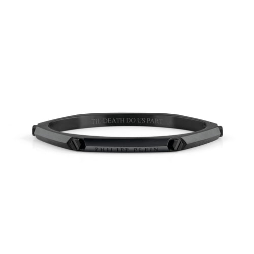 Philipp Plein Herren Armband Armreif Edelstahl IP Black THE PLEIN CUFF PJ1EA05BL