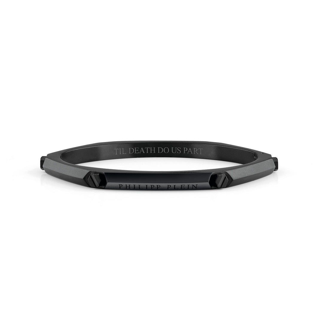 Philipp Plein Herren Armband Armreif Edelstahl IP Black THE PLEIN CUFF PJ1EA05BL