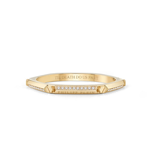 Philipp Plein Damen Armband Armreif Edelstahl IP Gold THE PLEIN CUFF PJ1EA10BL