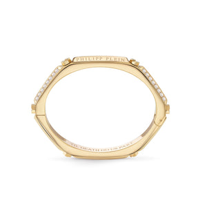 Philipp Plein Damen Armband Armreif Edelstahl IP Gold THE PLEIN CUFF PJ1EA10BS