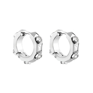 Philipp Plein Damen Ohrringe Creolen Edelstahl silber THE PLEIN CUFF PJ1EA24EU