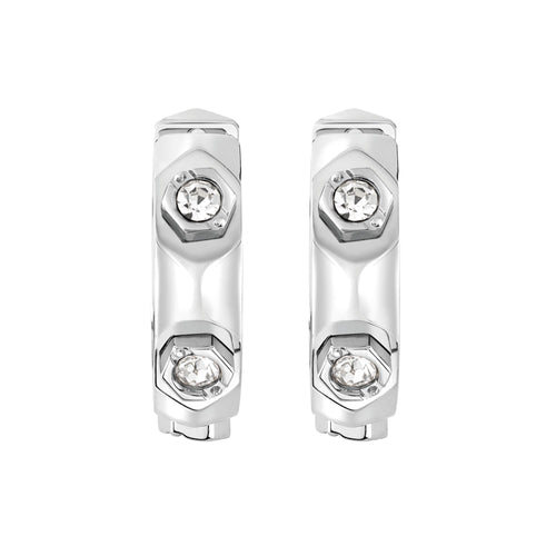 Philipp Plein Damen Ohrringe Creolen Edelstahl silber THE PLEIN CUFF PJ1EA24EU