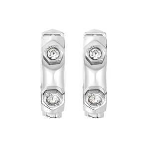 Philipp Plein Damen Ohrringe Creolen Edelstahl silber THE PLEIN CUFF PJ1EA24EU