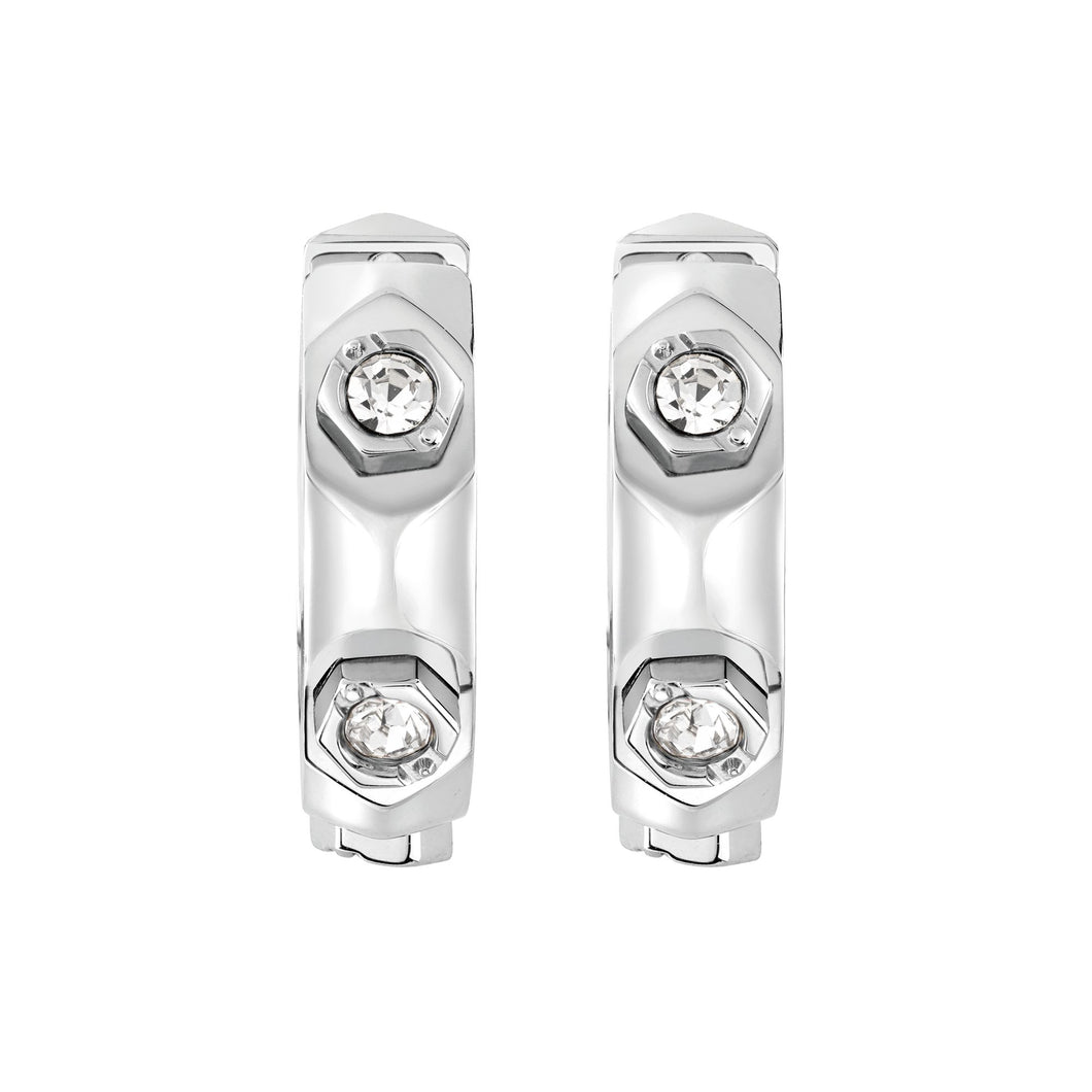 Philipp Plein Damen Ohrringe Creolen Edelstahl silber THE PLEIN CUFF PJ1EA24EU