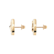 Laden Sie das Bild in den Galerie-Viewer, Philipp Plein Damen Ohrringe Ohrstecker Edelstahl IP Gold PLEIN MINI LOGO PJ2EA07EU
