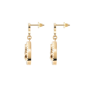 Philipp Plein Damen Ohrringe Ohrhänger Edelstahl IP Gold PLEIN MINI LOGO PJ2EA08EU