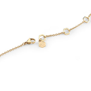 Philipp Plein Damen Kette Halskette Edelstahl IP Gold PLEIN MINI LOGO PJ2EA10NU