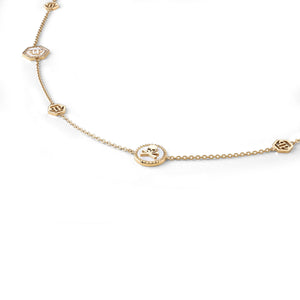 Philipp Plein Damen Kette Halskette Edelstahl IP Gold PLEIN MINI LOGO PJ2EA11NU