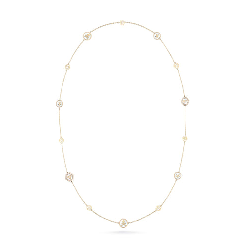 Philipp Plein Damen Kette Halskette Edelstahl IP Gold PLEIN MINI LOGO PJ2EA11NU