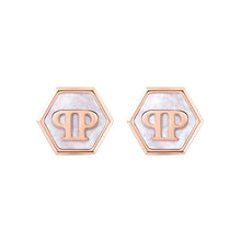 Laden Sie das Bild in den Galerie-Viewer, Philipp Plein Damen Ohrringe Edelstahl IP Rose Gold PLEIN MINI LOGO PJ2EA13EU