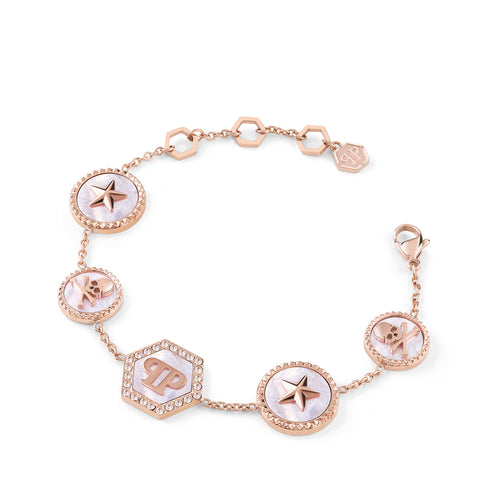 Philipp Plein Damen Armband Armkette Edelstahl Rose PLEIN MINI LOGO PJ2EA15BU