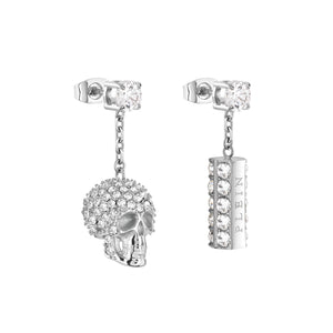 Philipp Plein Damen Ohrringe Ohrhänger Edelstahl silber SLIDING $KULL PJ3EA02EU