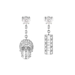 Philipp Plein Damen Ohrringe Ohrhänger Edelstahl silber SLIDING $KULL PJ3EA02EU