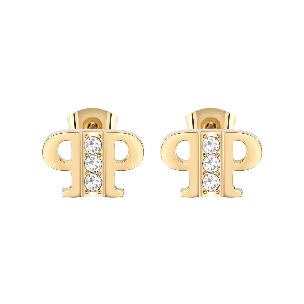 Philipp Plein Damen Ohrringe Ohrstecker Edelstahl IP Gold PP ELEMENTS PJ4EA03EU