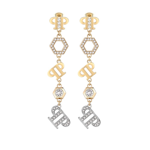Philipp Plein Damen Ohrringe Ohrhänger Edelstahl IP Gold PP ELEMENTS PJ4EA05EU
