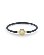Laden Sie das Bild in den Galerie-Viewer, Philipp Plein Herren Armband Leder Edelstahl gold PLEIN ENIGMA S PJ6GA03BS