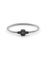 Laden Sie das Bild in den Galerie-Viewer, Philipp Plein Herren Armband Edelstahl IP Gun silber PLEIN ENIGMA S PJ6GA04BS