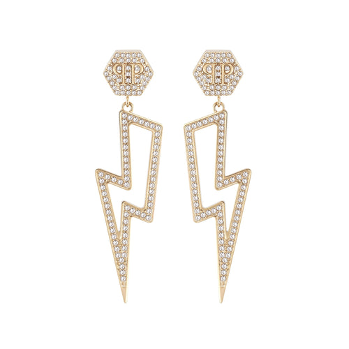 Philipp Plein Damen Ohrringe Ohrhänger Edelstahl IP Gold PLEIN VANITY PJ7EA02EU
