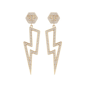 Philipp Plein Damen Ohrringe Ohrhänger Edelstahl IP Gold PLEIN VANITY PJ7EA02EU