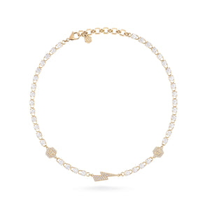 Philipp Plein Damen Kette Halskette Edelstahl IP Gold PLEIN VANITY PJ7EA04NU
