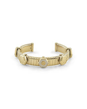 Laden Sie das Bild in den Galerie-Viewer, Philipp Plein Damen Armband Armreif Edelstahl IP Gold  $NAKE HEXAGON PJ7GA01BU