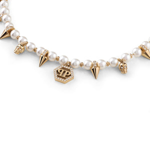 Philipp Plein Damen Kette Halskette Edelstahl IP Gold RHAPSODY PJ8EA06NU