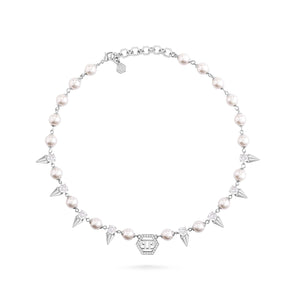Philipp Plein Damen Kette Halskette Edelstahl silber RHAPSODY PJ8EA09NU